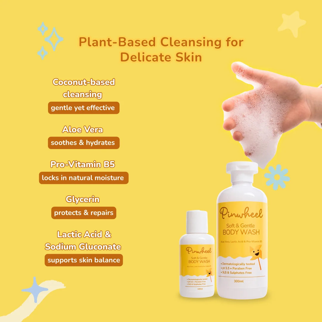 Pinwheel Bath Care Duo - Body Wash & Body Cream Combo