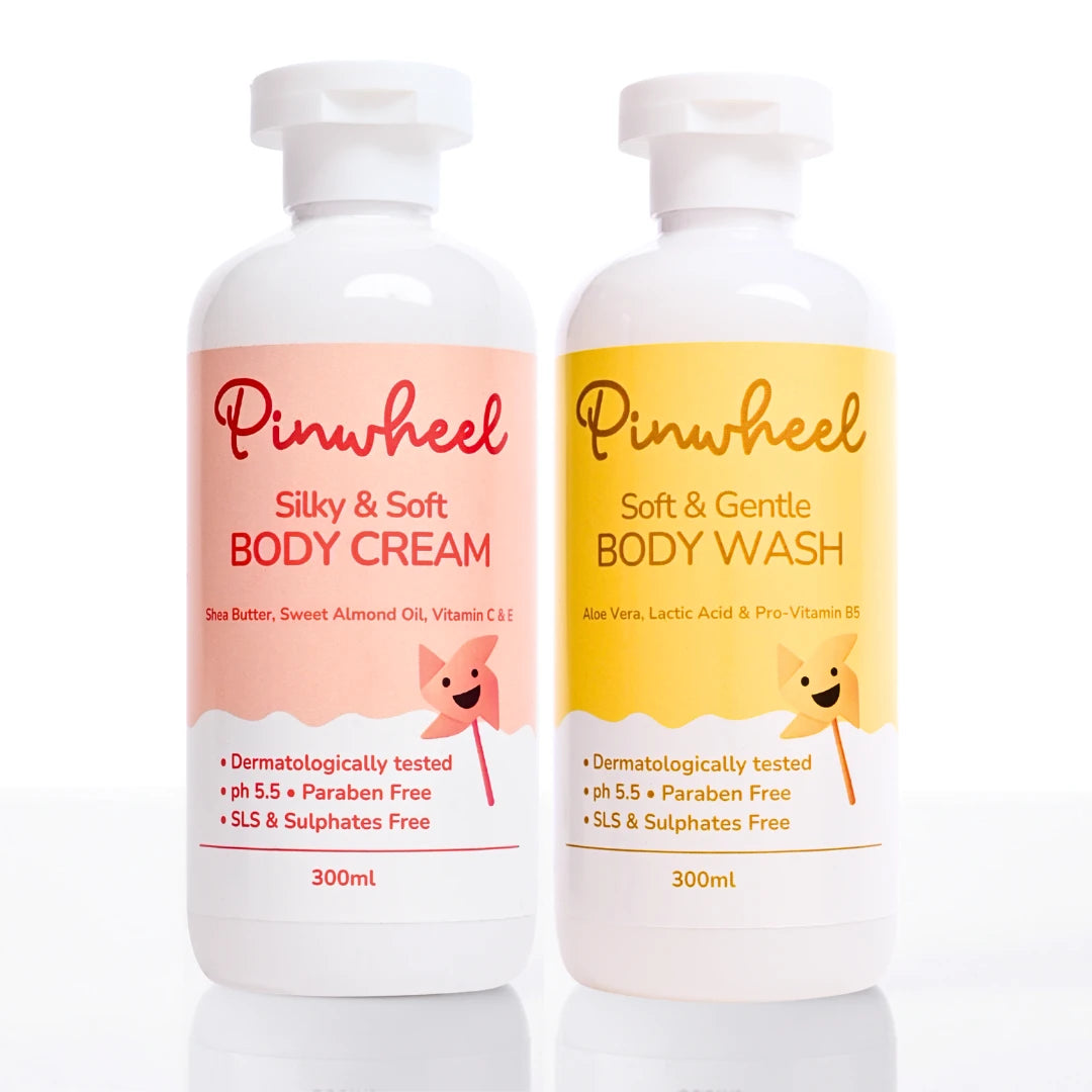 Pinwheel Bath Care Duo - Body Wash & Body Cream Combo